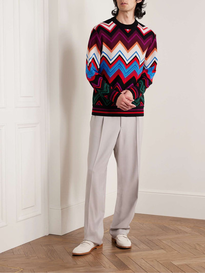 Missoni Chevron Crochet-Knit Wool and Cotton-Blend Sweater outlook