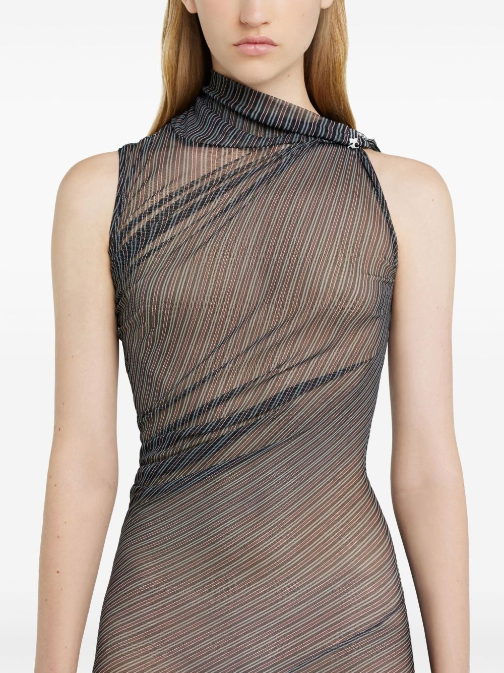 draped mesh dress - 3