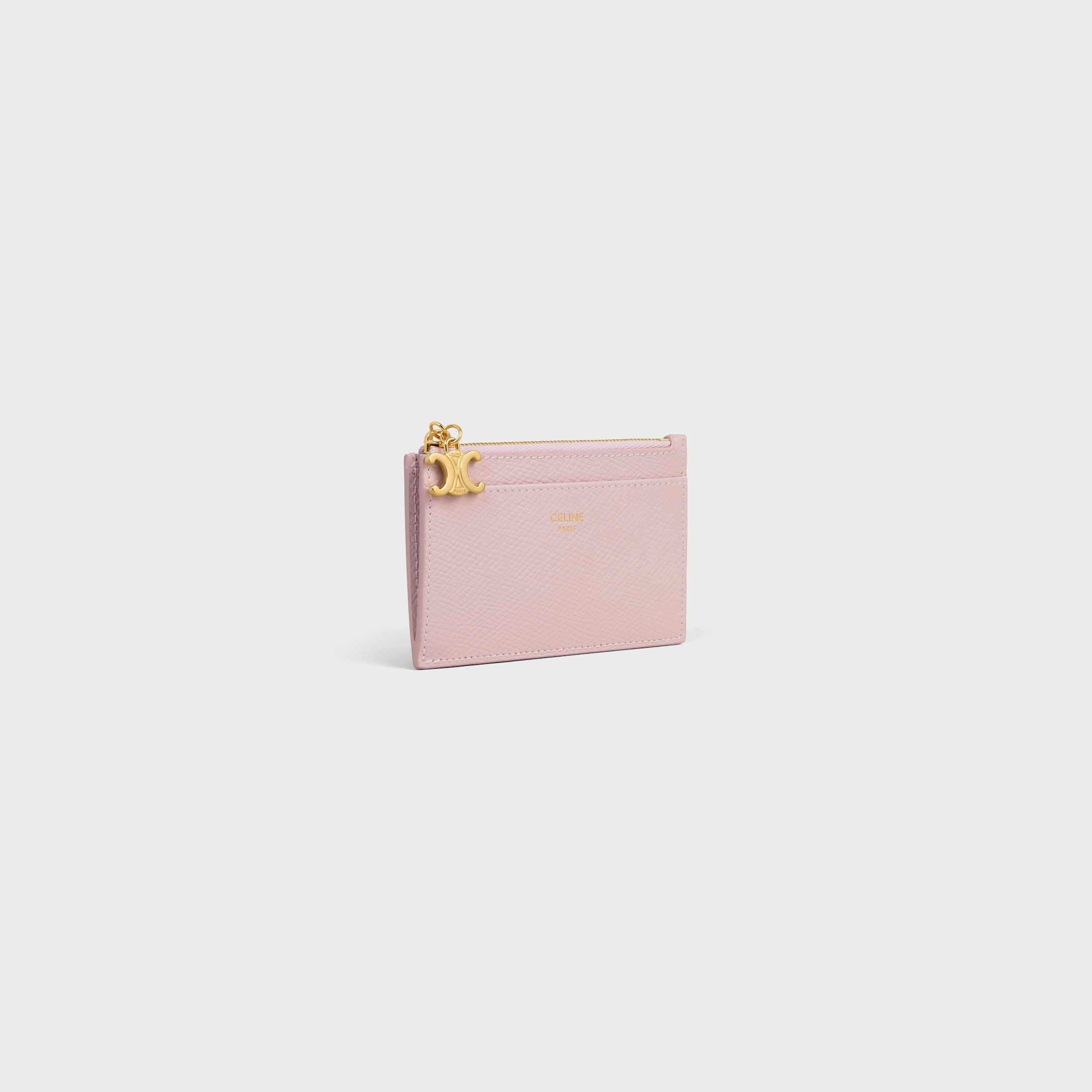 ZIPPED CARD HOLDER TRIOMPHE CHARMS IN GRAINED CALFSKIN - 2