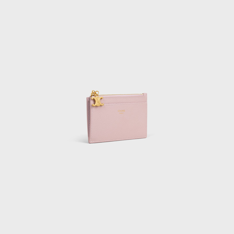 CELINE ZIPPED CARD HOLDER TRIOMPHE CHARMS IN GRAINED CALFSKIN outlook