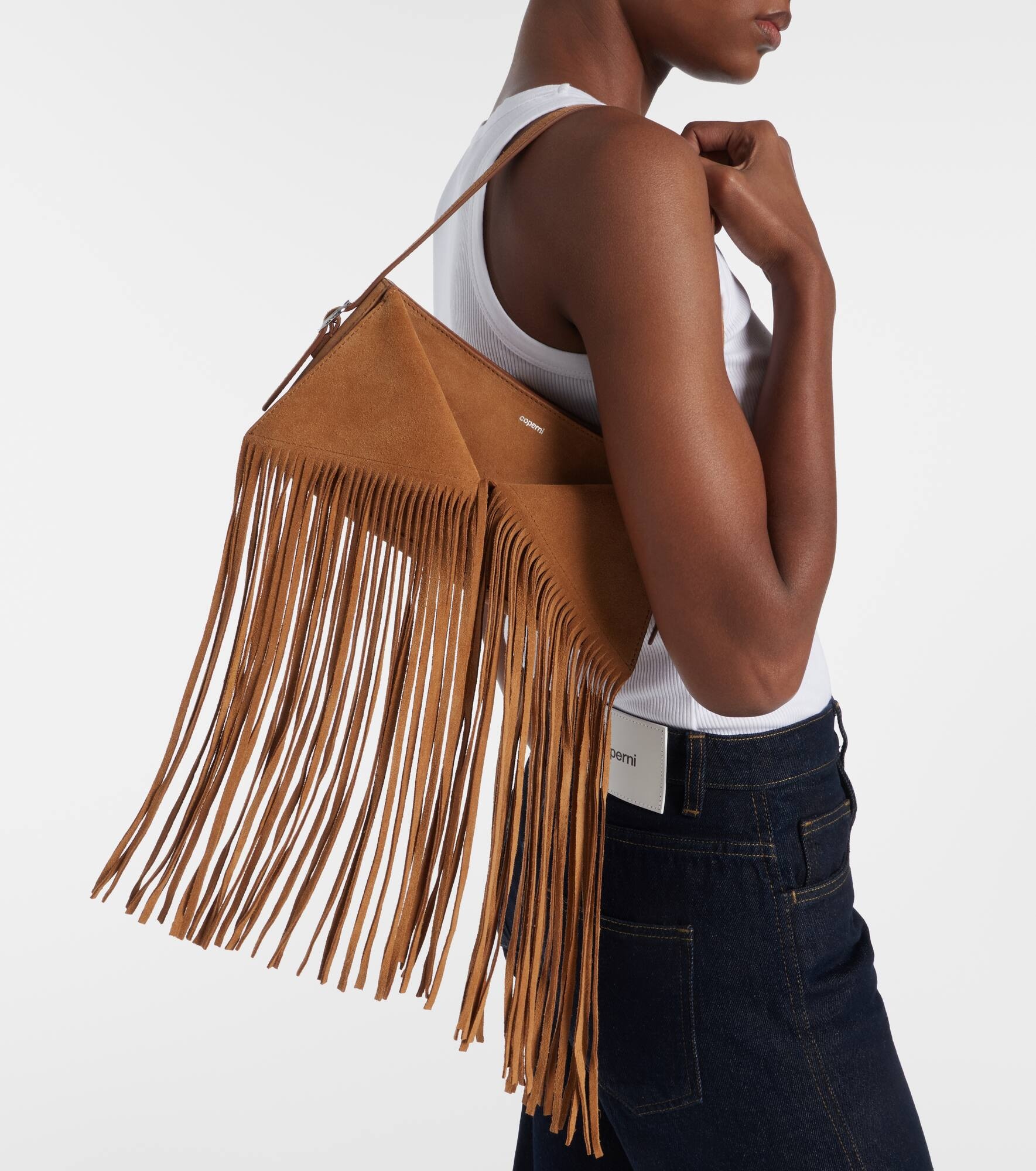 Fringed suede shoulder bag - 2