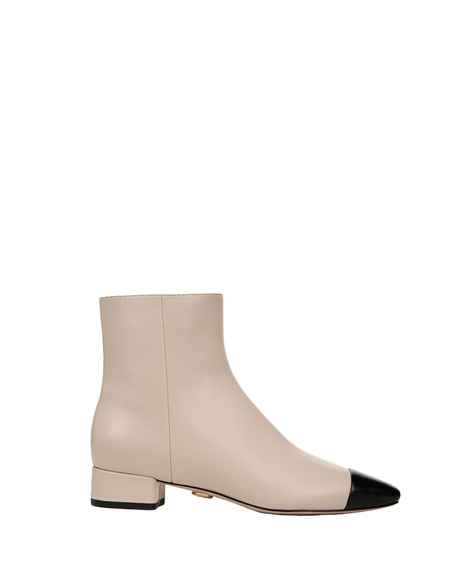 CECILE LEATHER CAP-TOE BOOTIE - 5