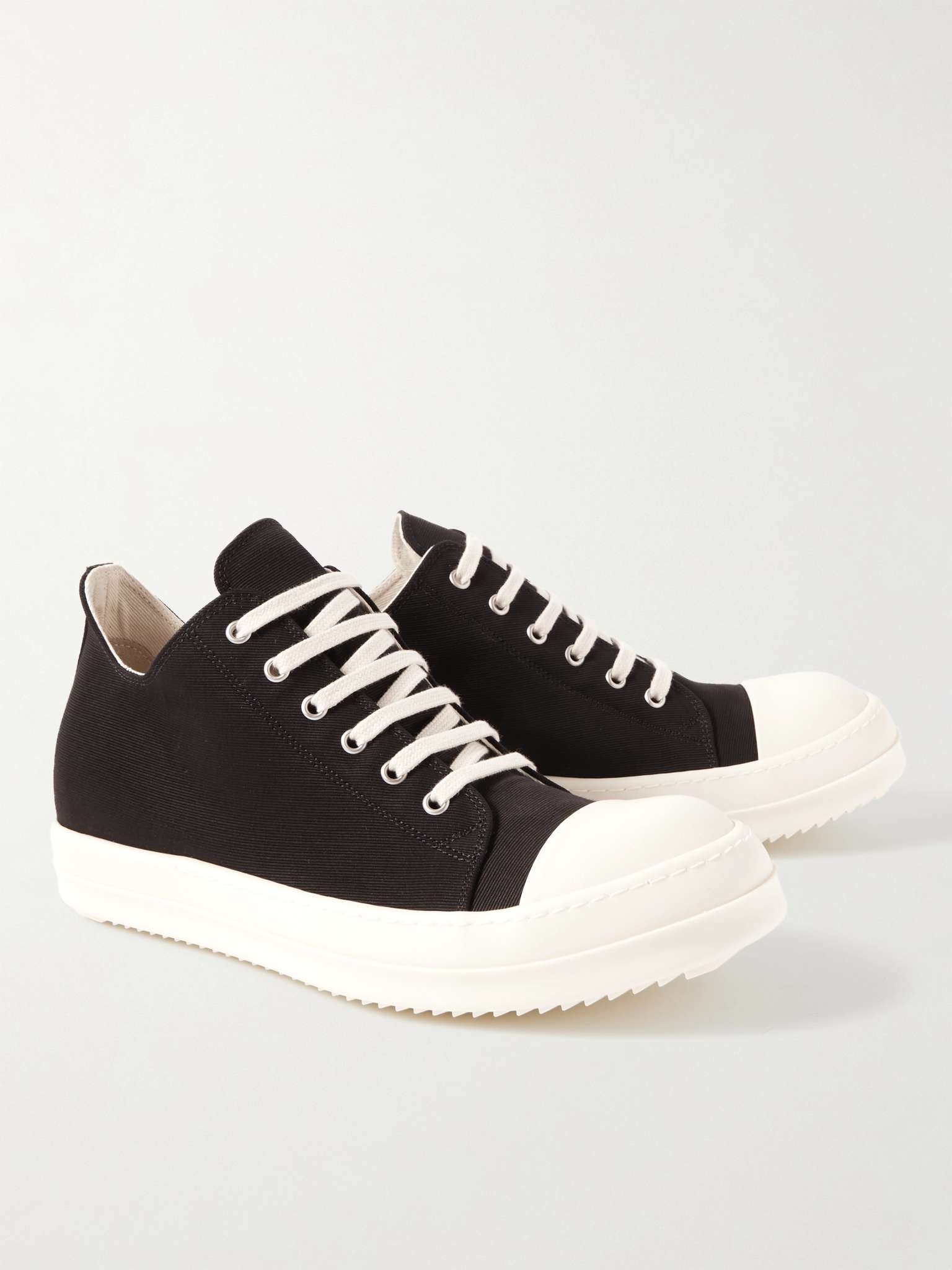 Rubber-Trimmed Twill Sneakers - 4