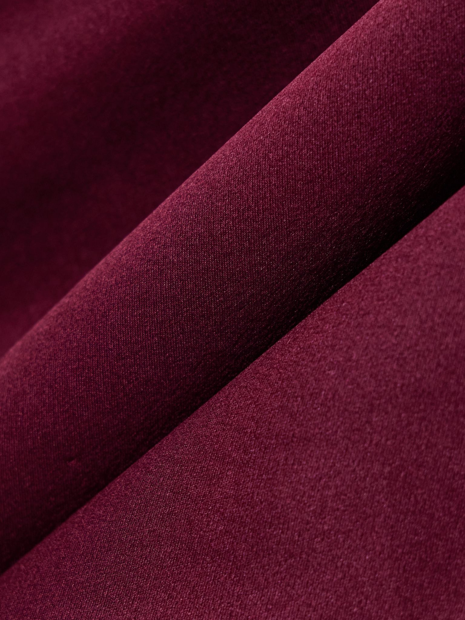 Rio Cowl organza-trimmed silk-satin midi dress Burgundy - 4
