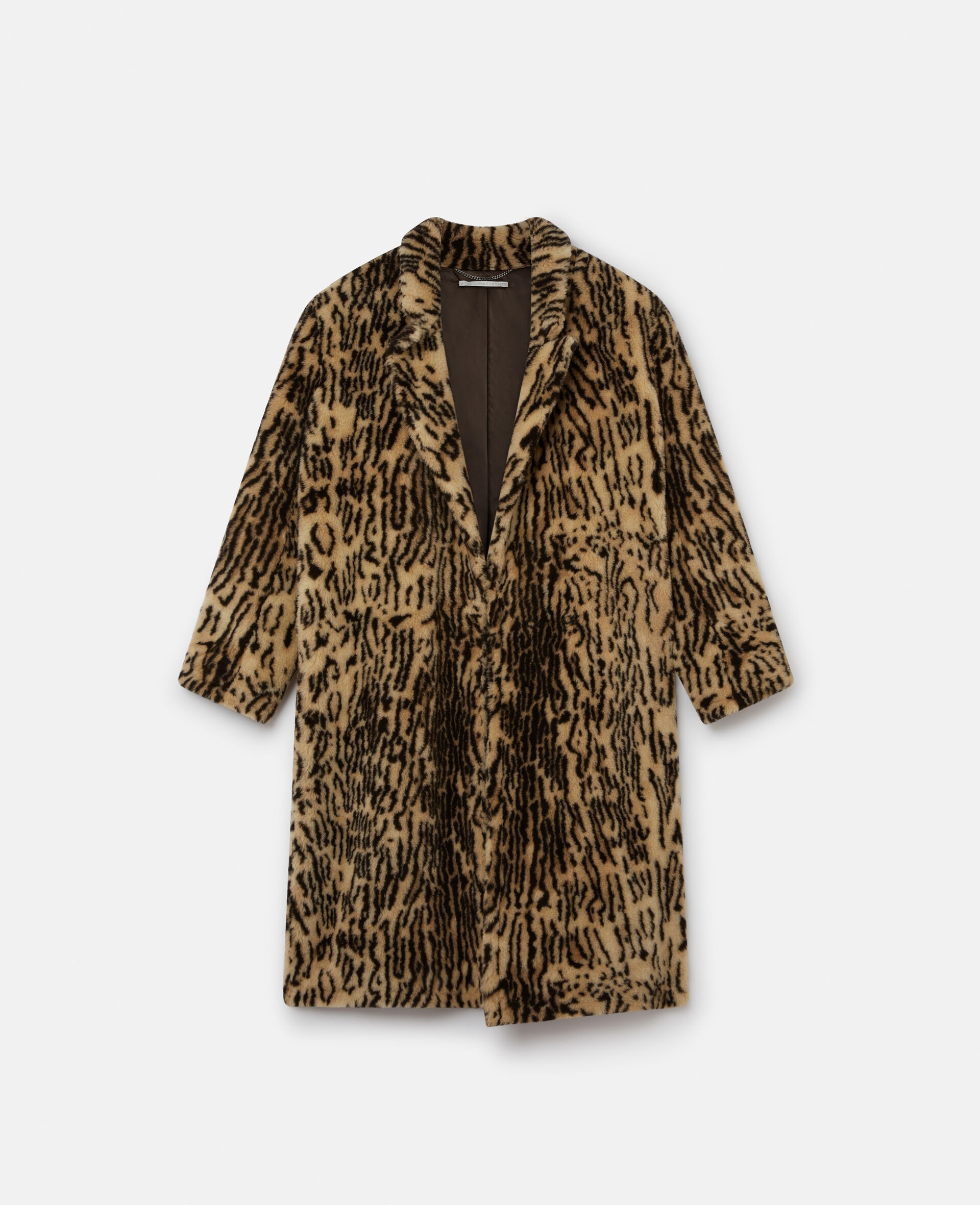 Ocelot Print Fur Free Fur Coat - 1