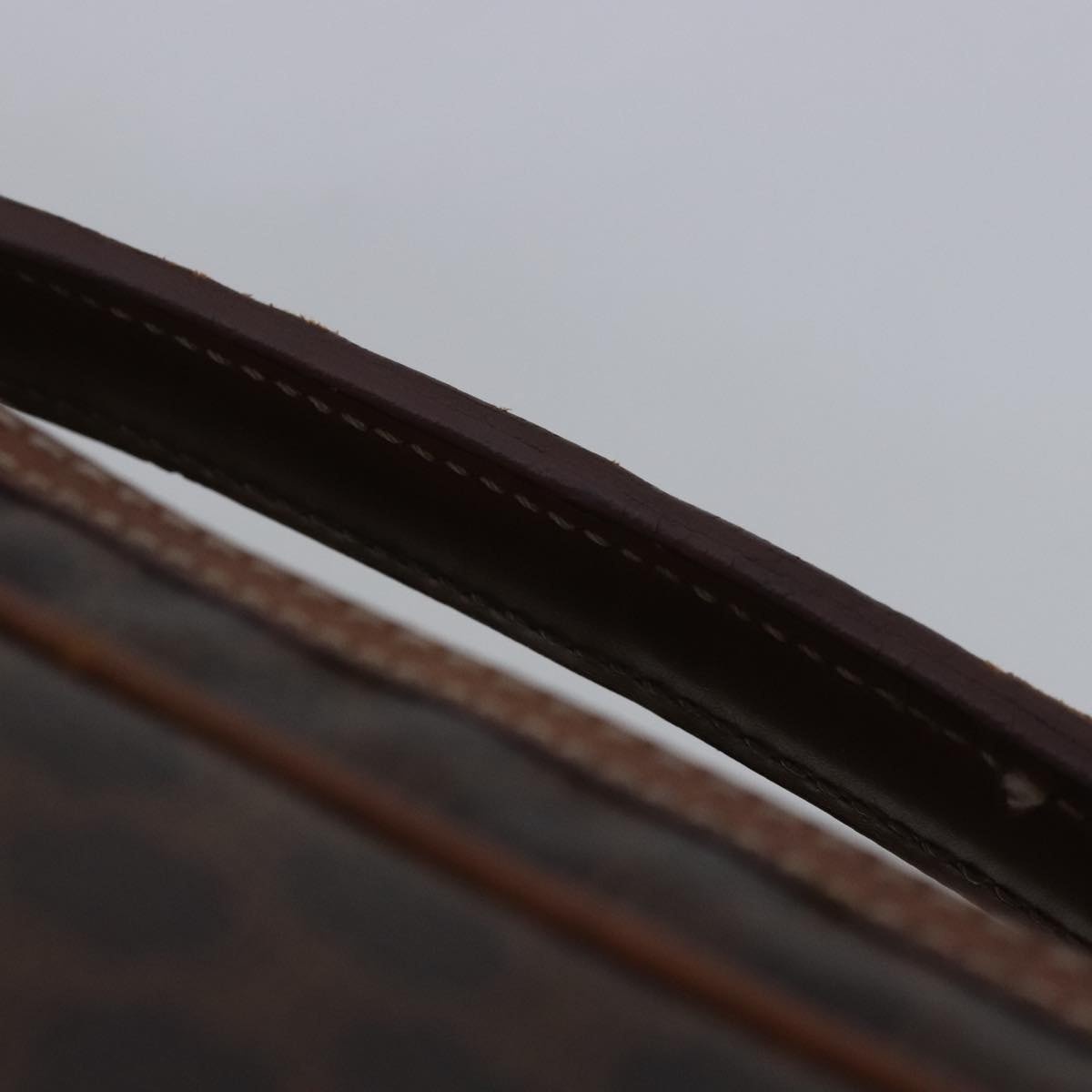 CELINE Macadam Canvas Hand Bag Pvc Leather Brown Gold - 8