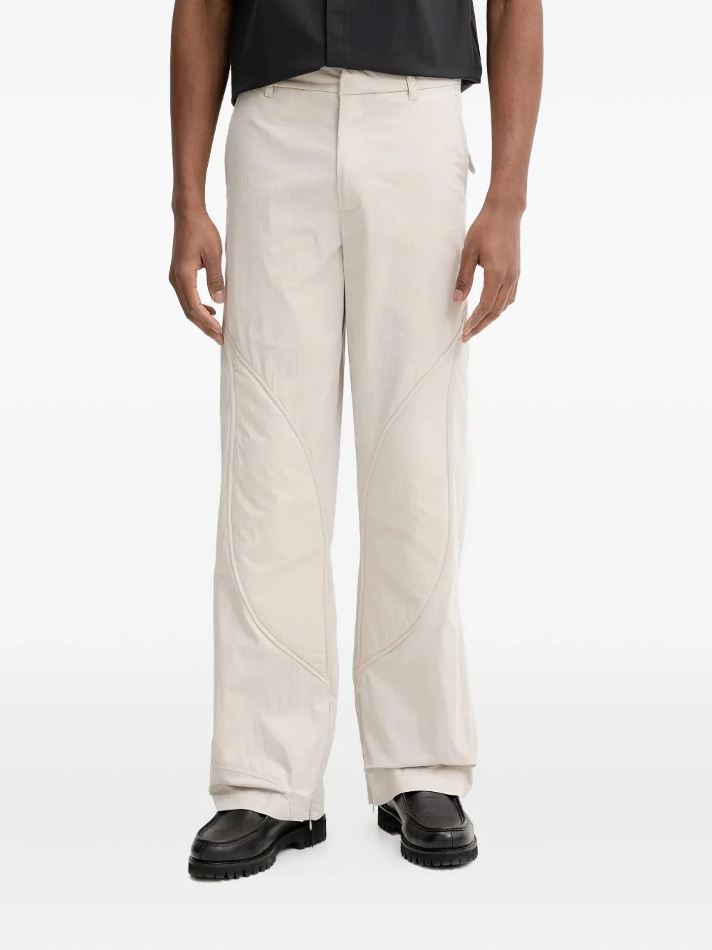curved-panel trousers - 1