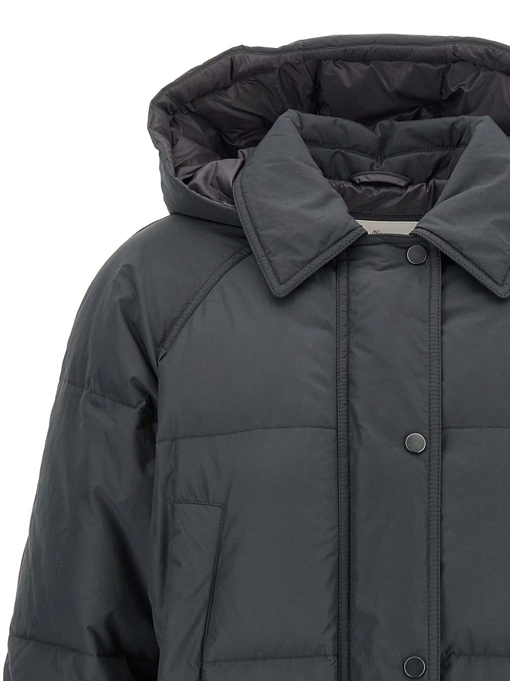 quilted-design hooded down coat - 4