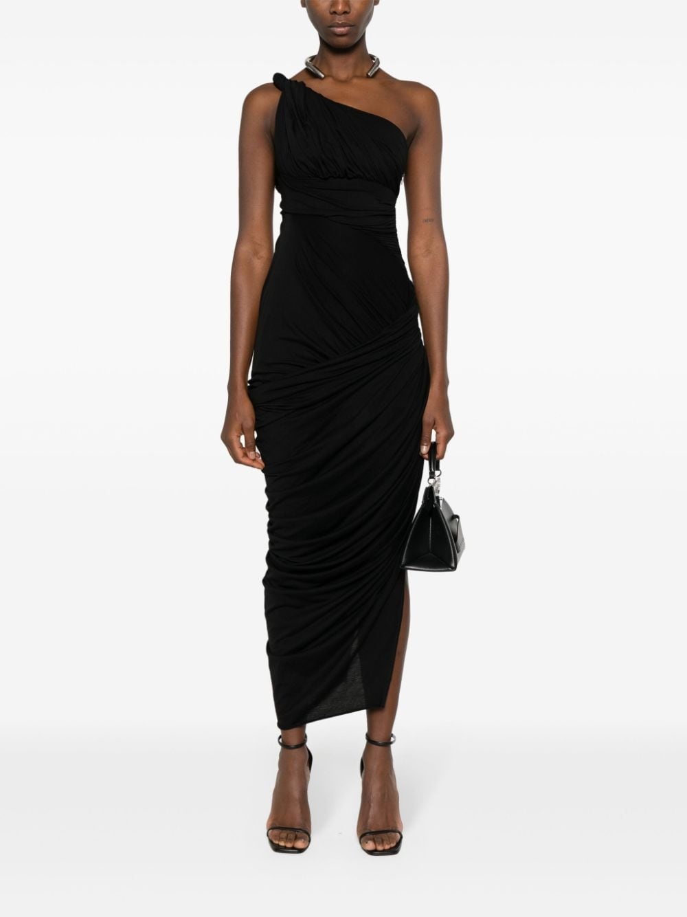 draped midi dress - 2