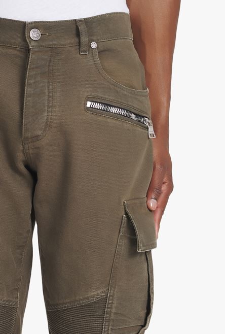 Taupe cotton cargo pants - 6