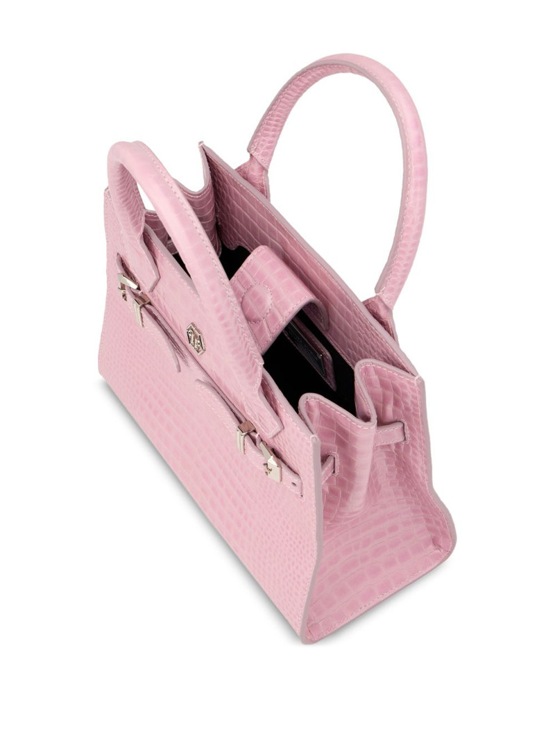small crocodile-effect tote bag 3