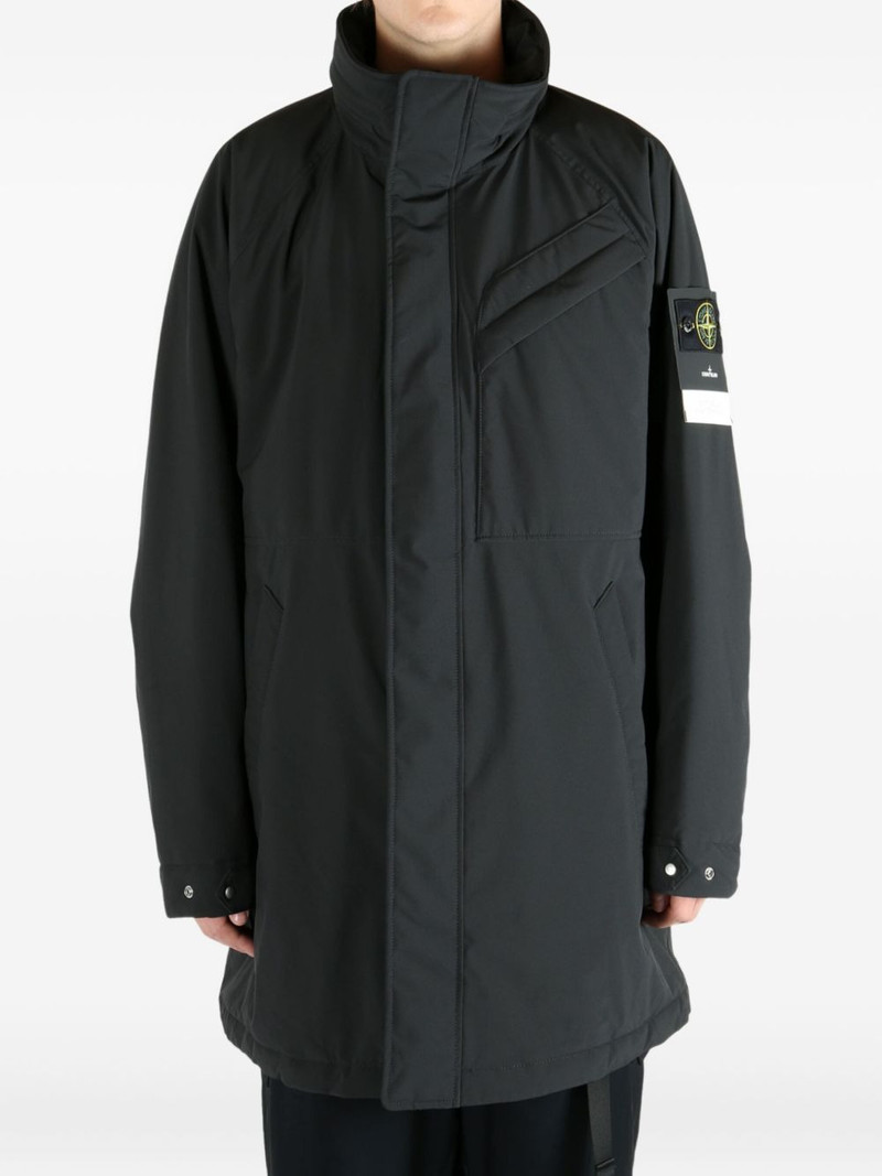 Stone Island logo-patch padded coat outlook