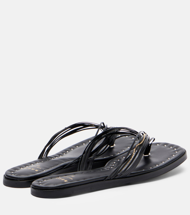 sacai Leather thong sandals outlook