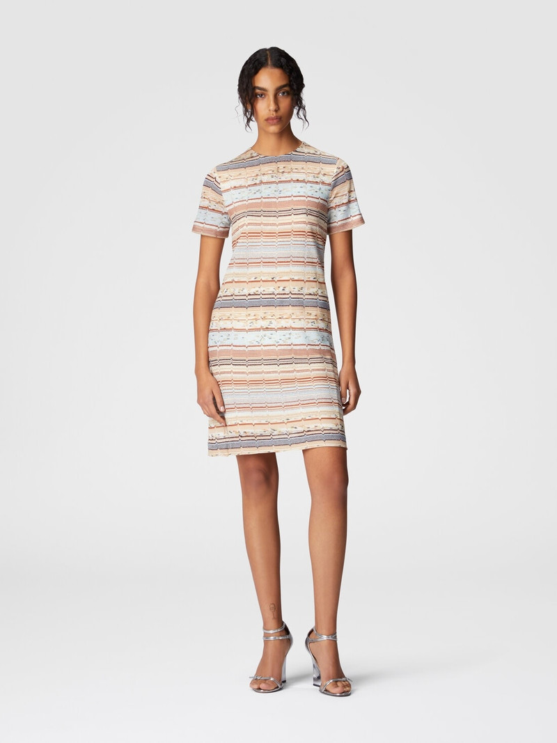 Missoni Short-sleeved mini-dress with Greek zig zag lamé outlook