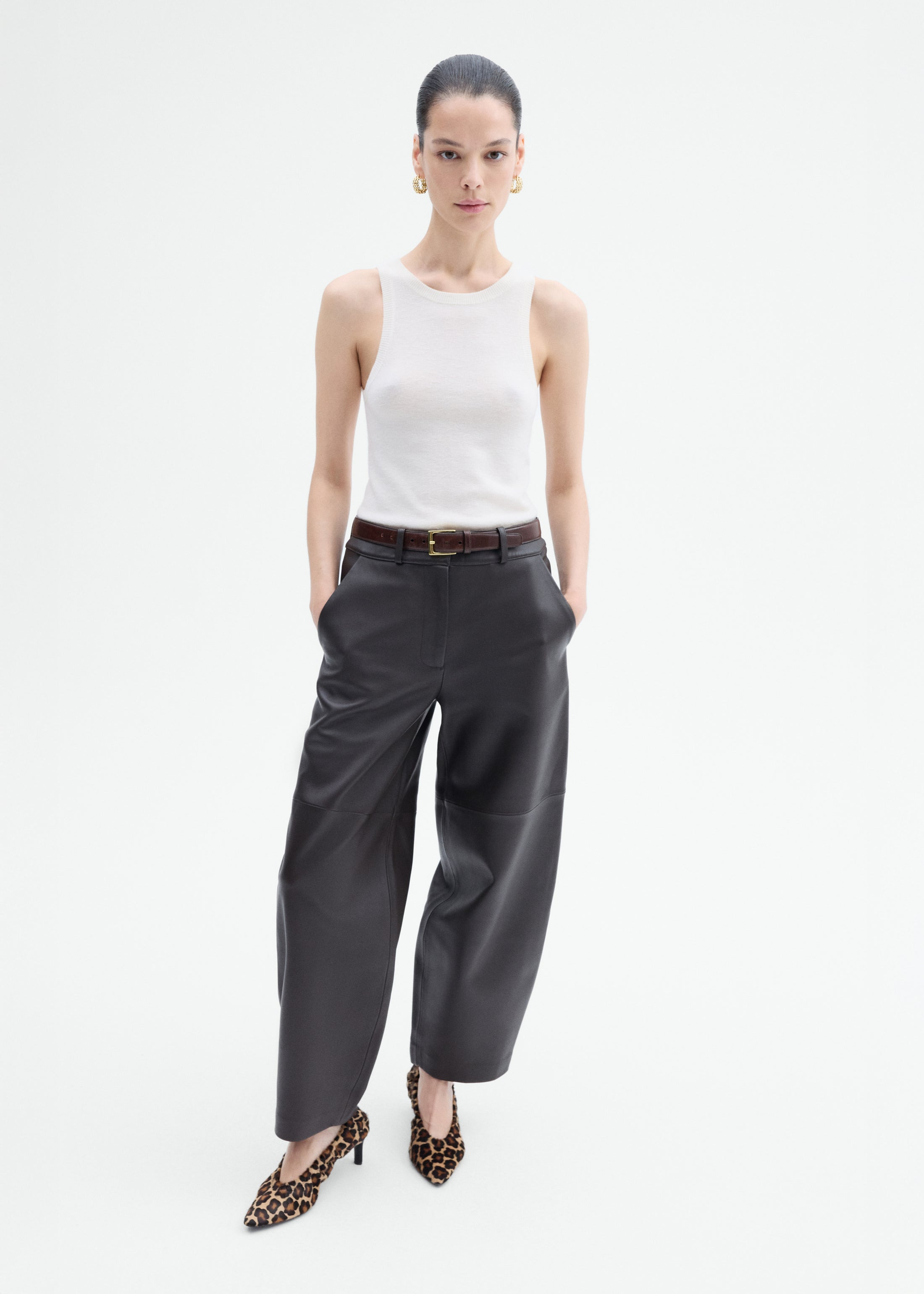 Cropped Leather Trouser - 2