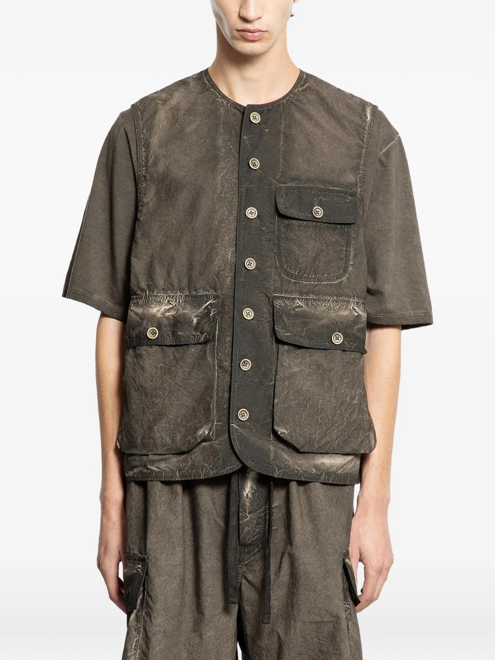 button pocket coat - 1