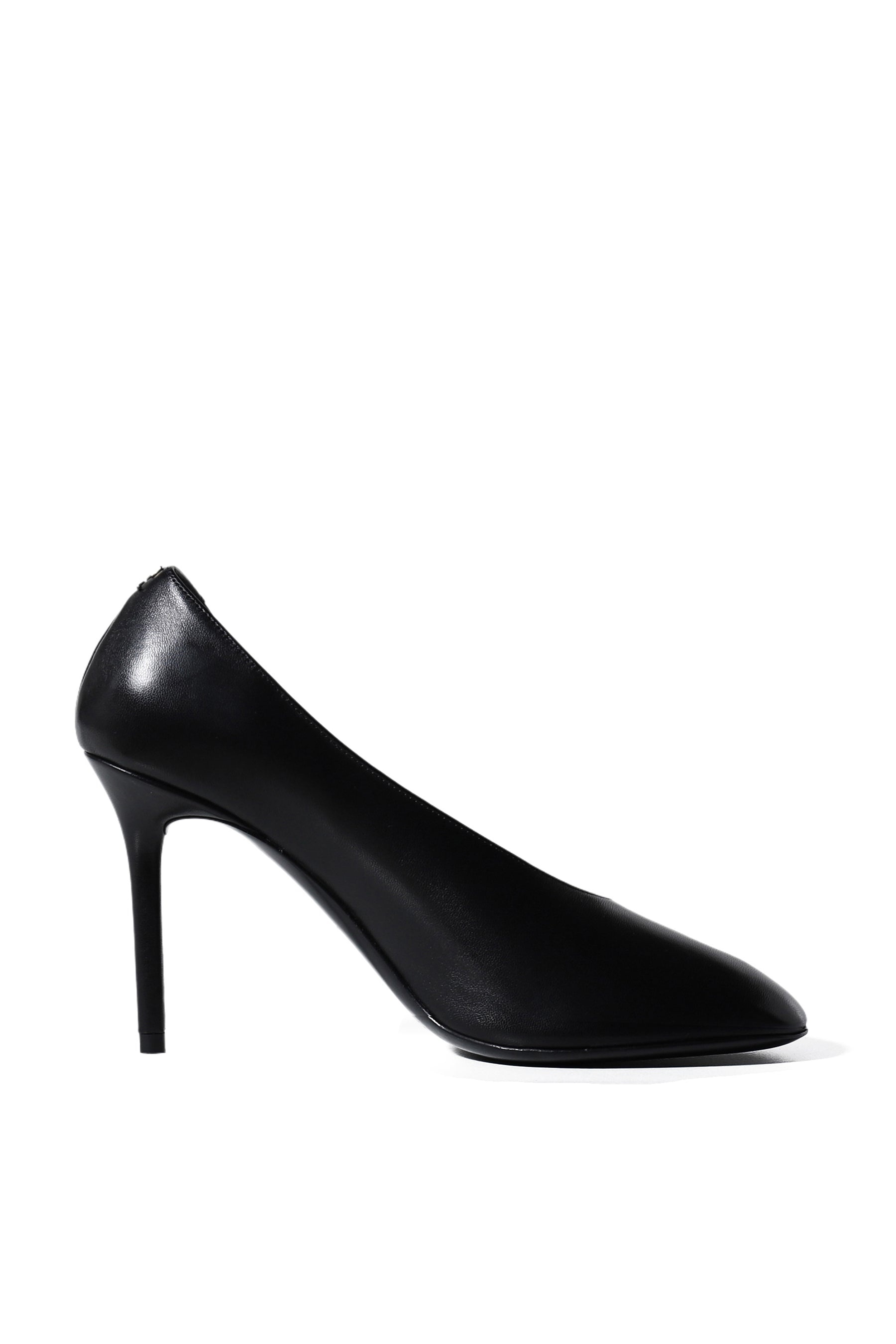OBLIQUE STRAP LEATHER STILETTOS / BLK - 2