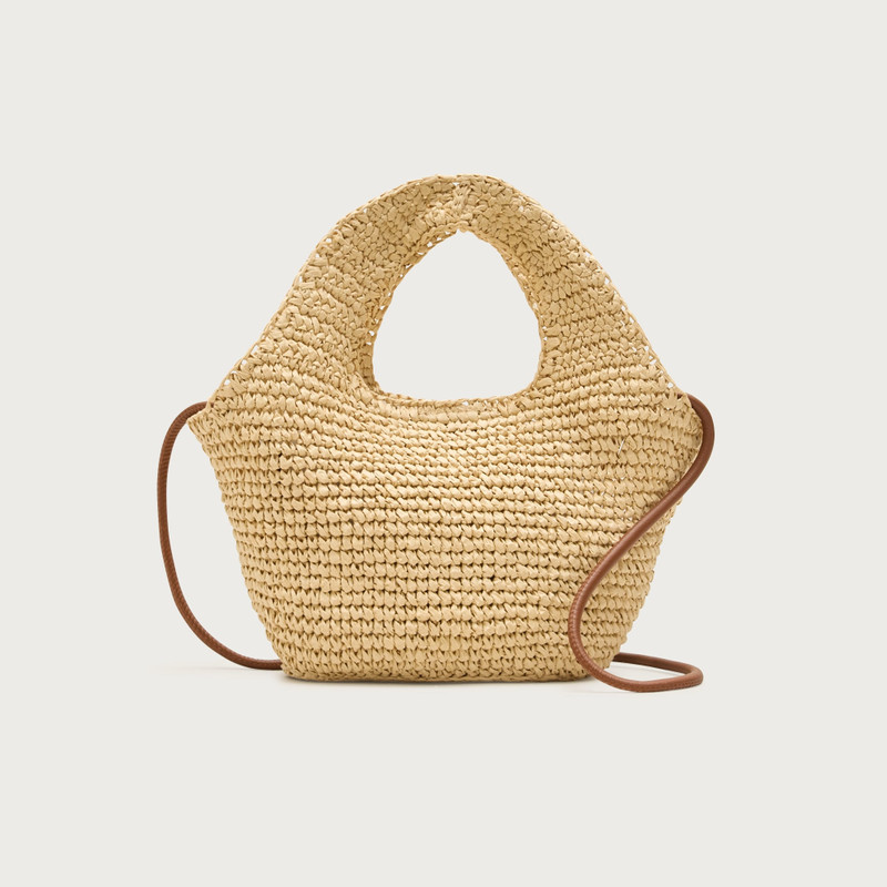 Small handknotted straw tote 1