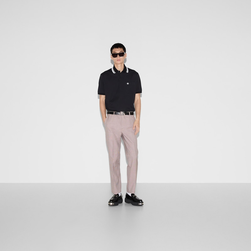 GUCCI Cotton polo shirt with embroidery outlook