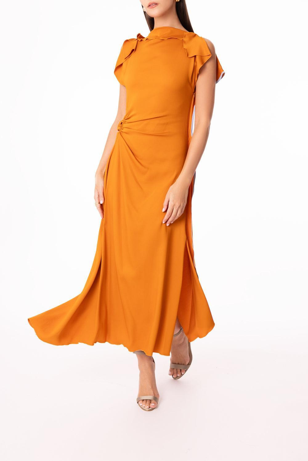 Drape Sleeve Midi Dress - 2