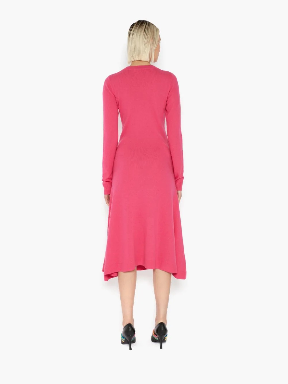WAIST TIE A-LINE LONG SLEEVE DRESS - 4