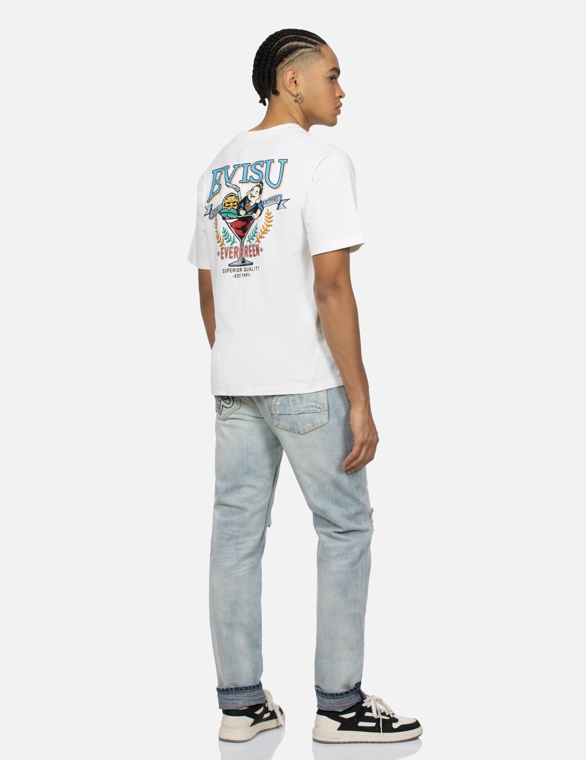 Distressed Seagull Pocket Slim Fit Jeans #2010 - 3