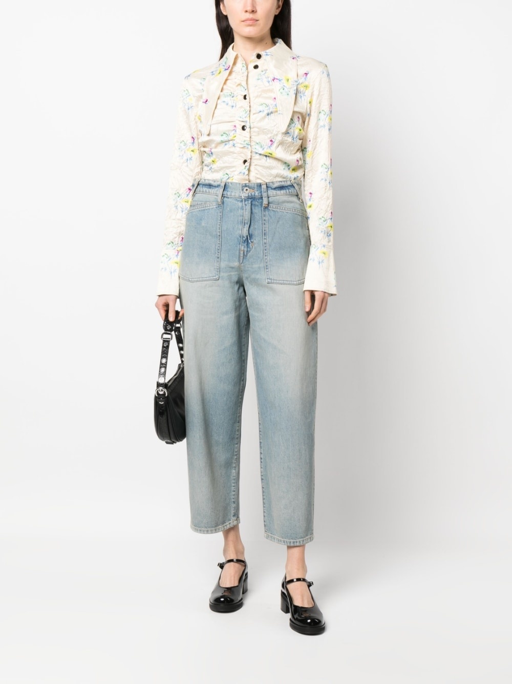 wide-leg cropped jeans - 2