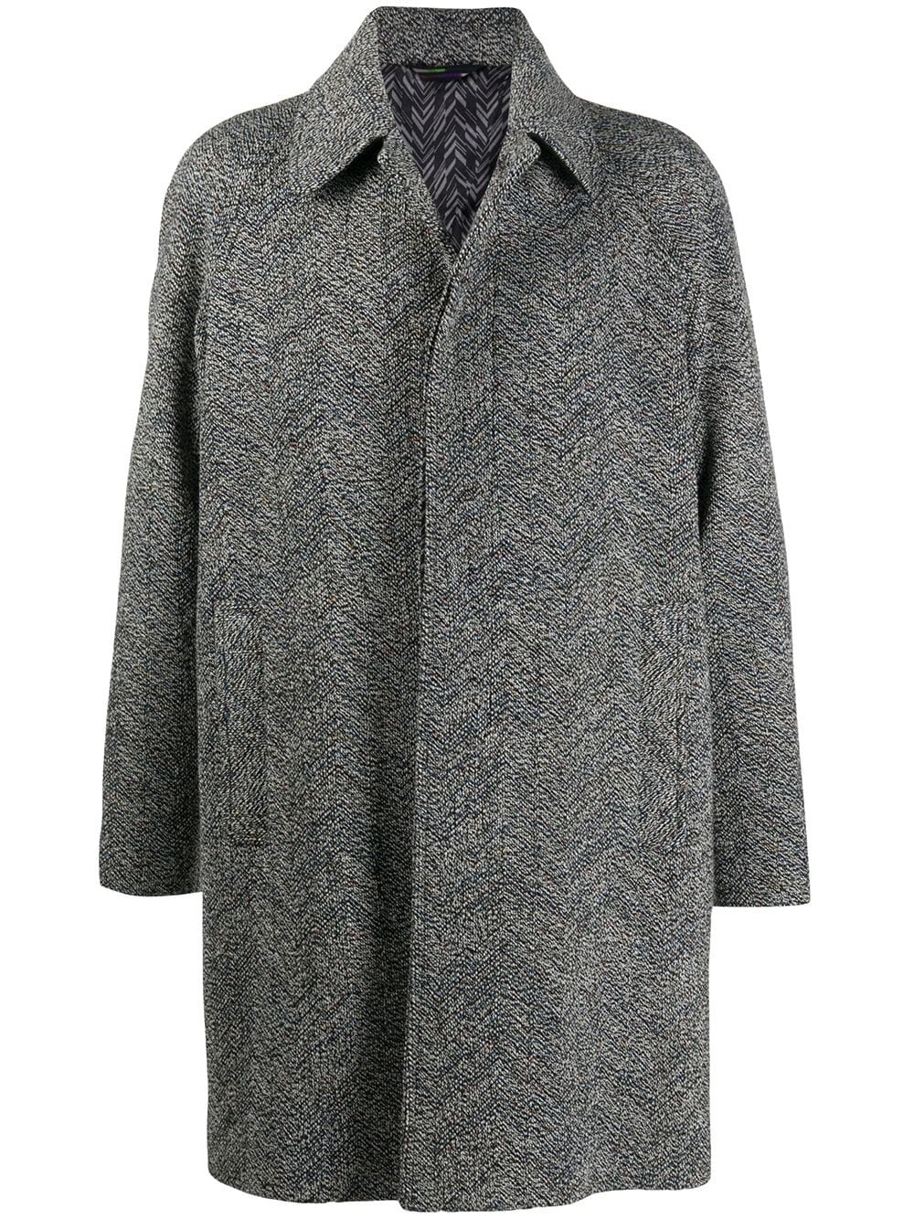 single-breasted wool coat - 1