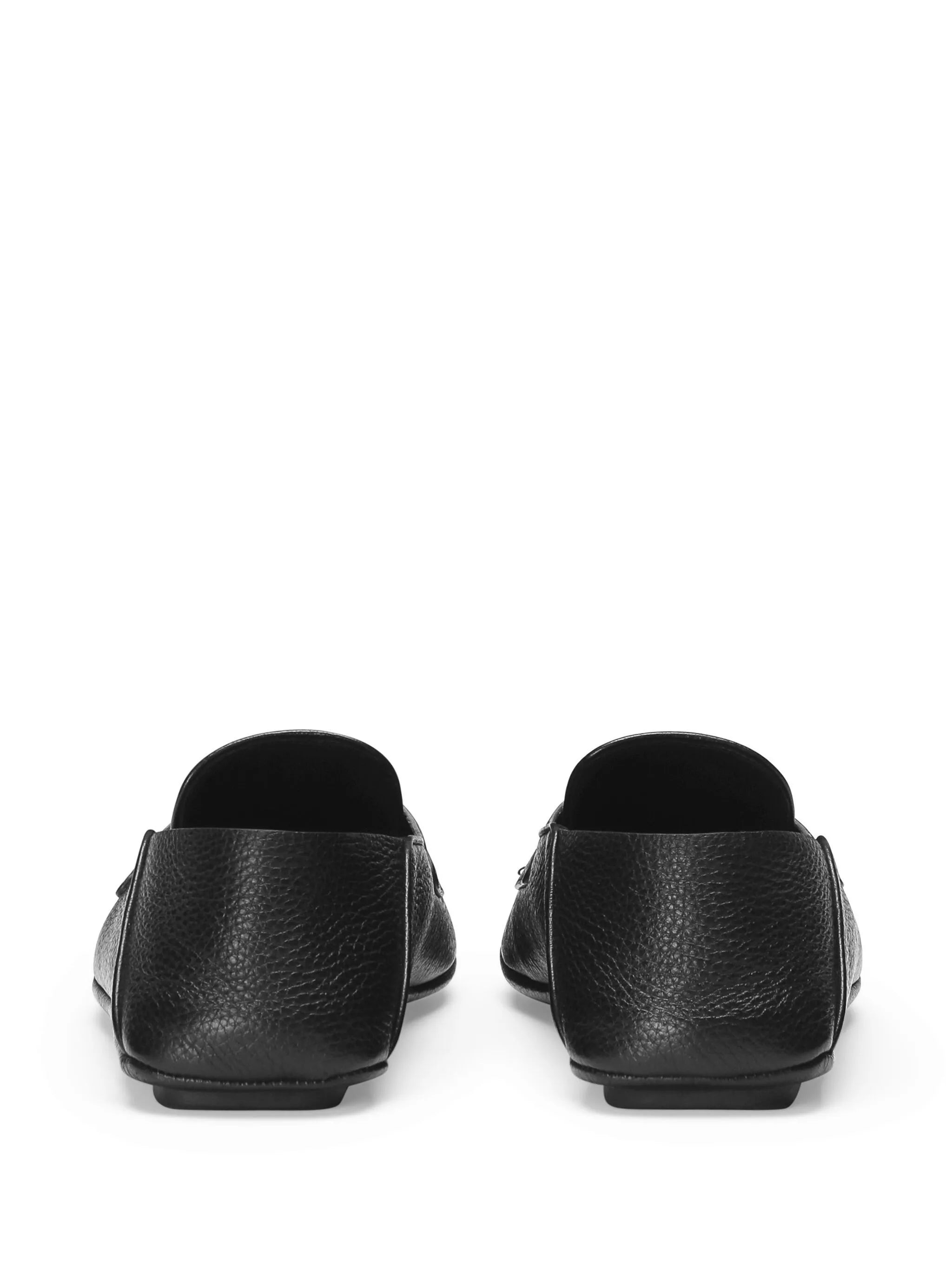 logo-appliqué leather loafers - 3