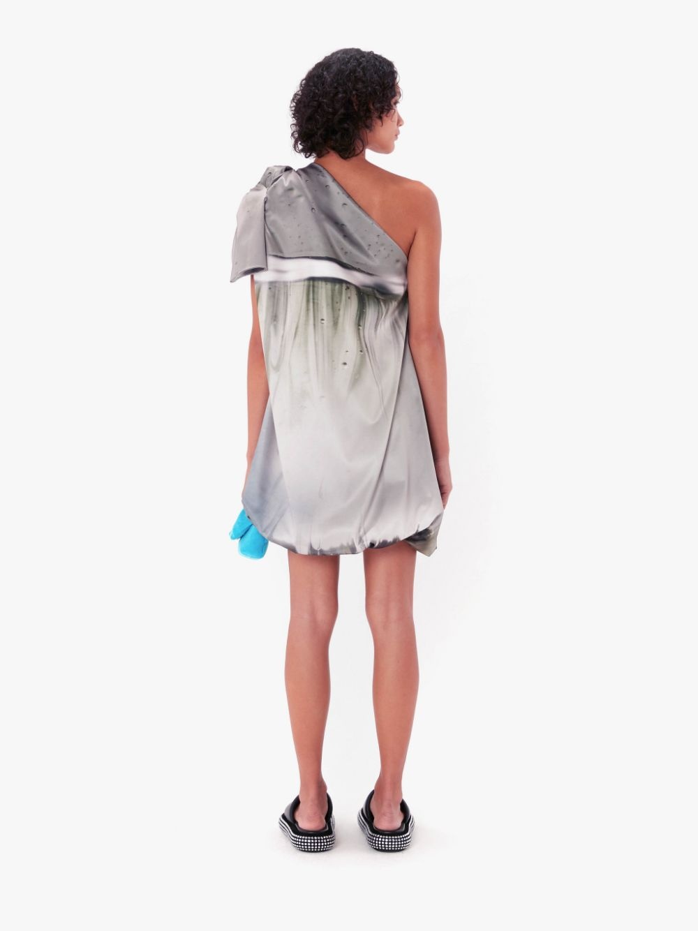 PRINTED ONE SHOULDER KNOT DRESS - 3