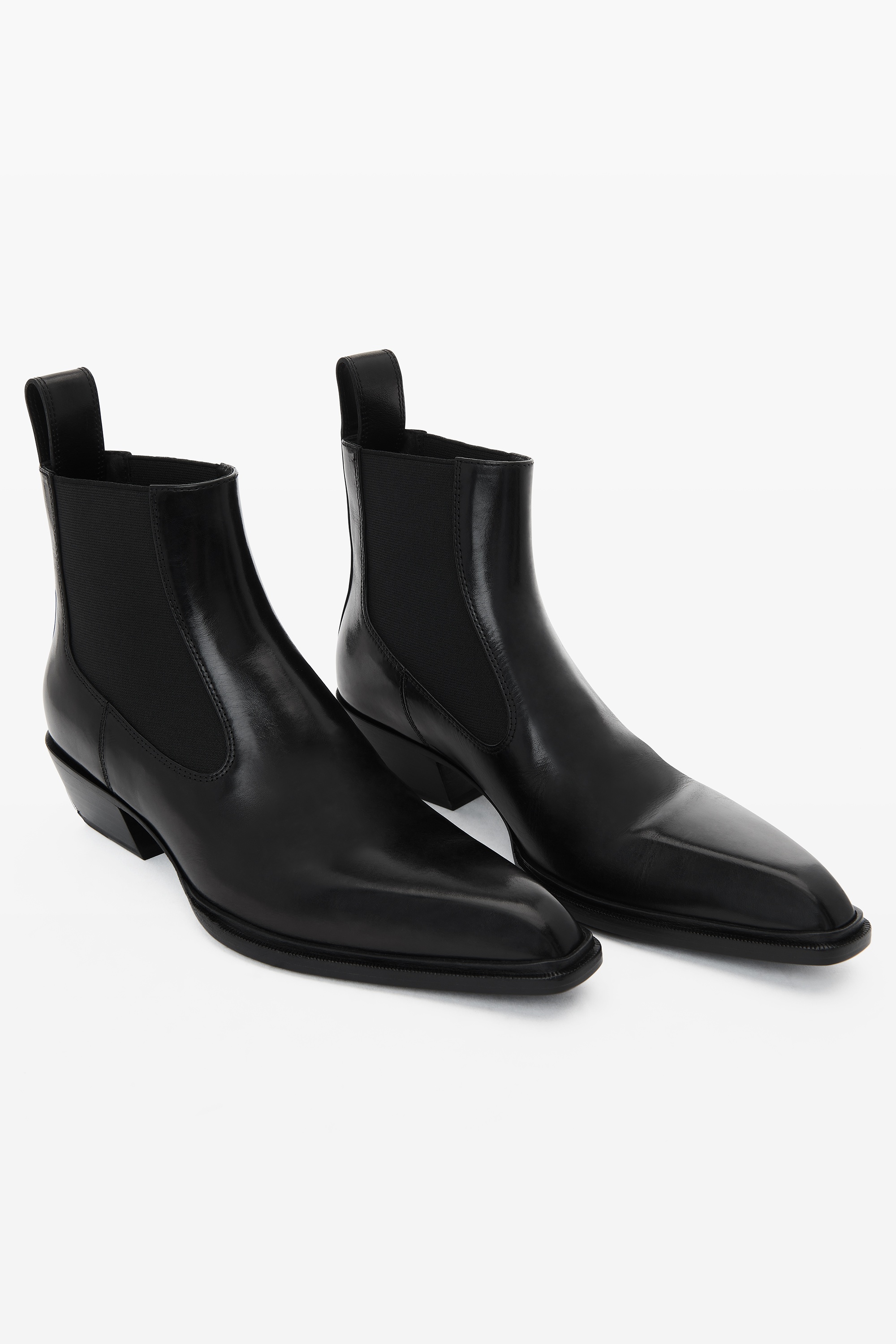 slick smooth leather  ankle boot - 2