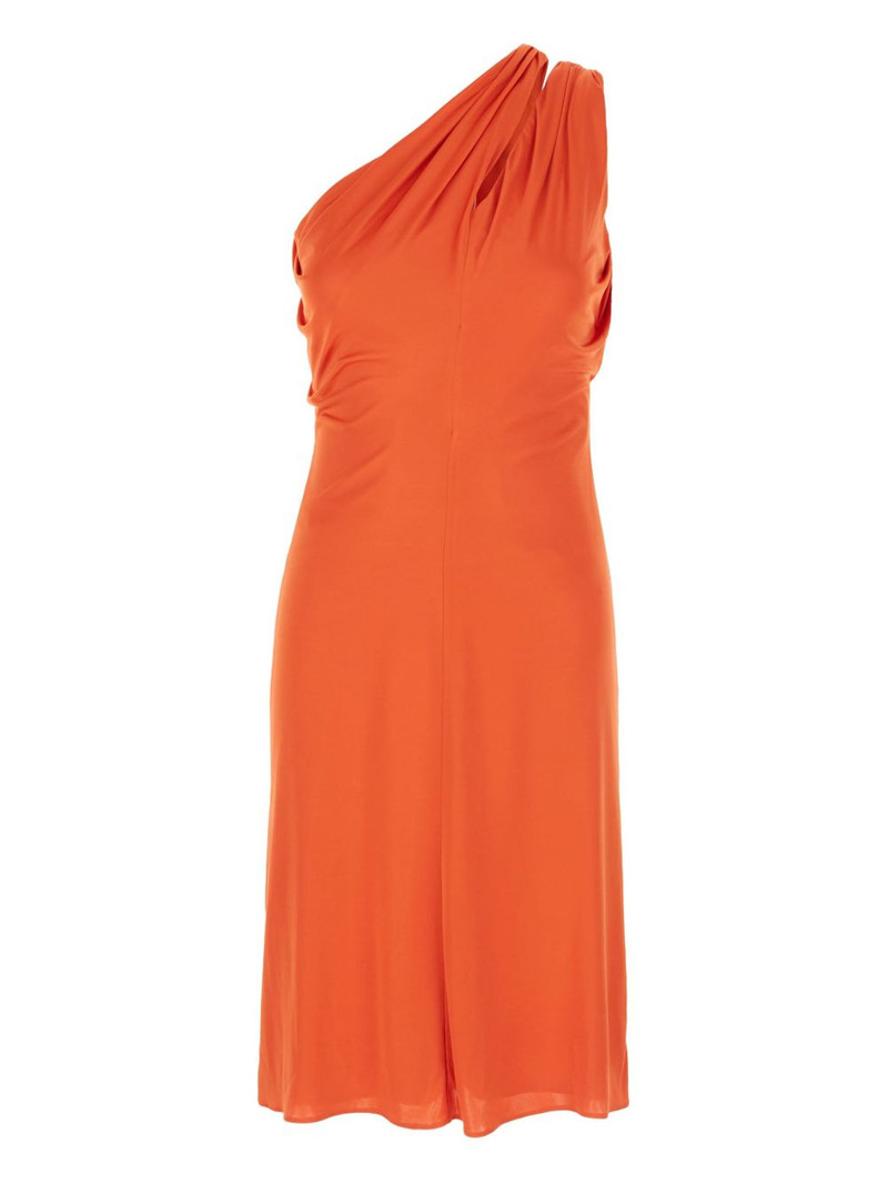 one-shoulder draped midi dress 1