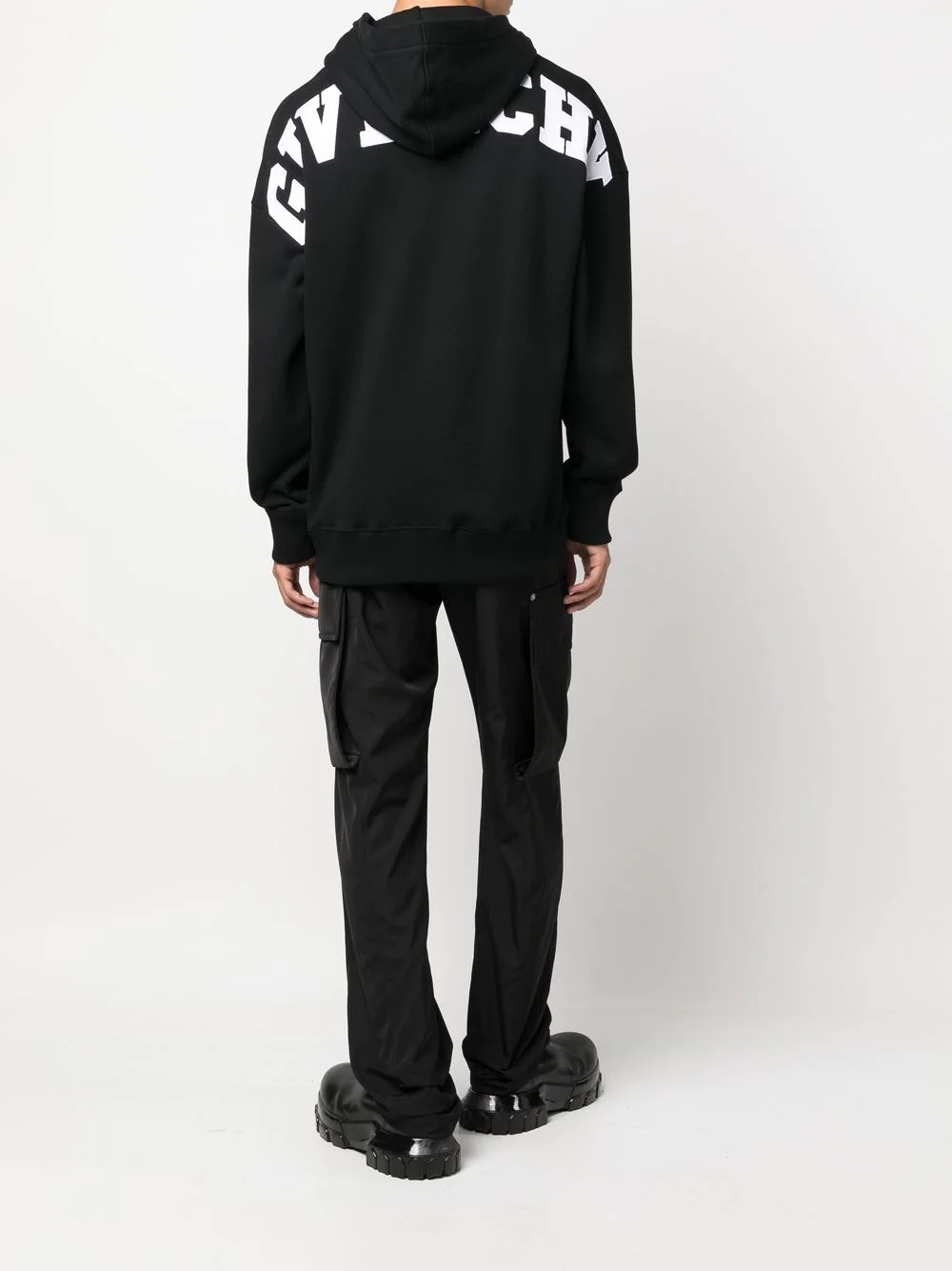 logo-patch cotton hoodie - 2