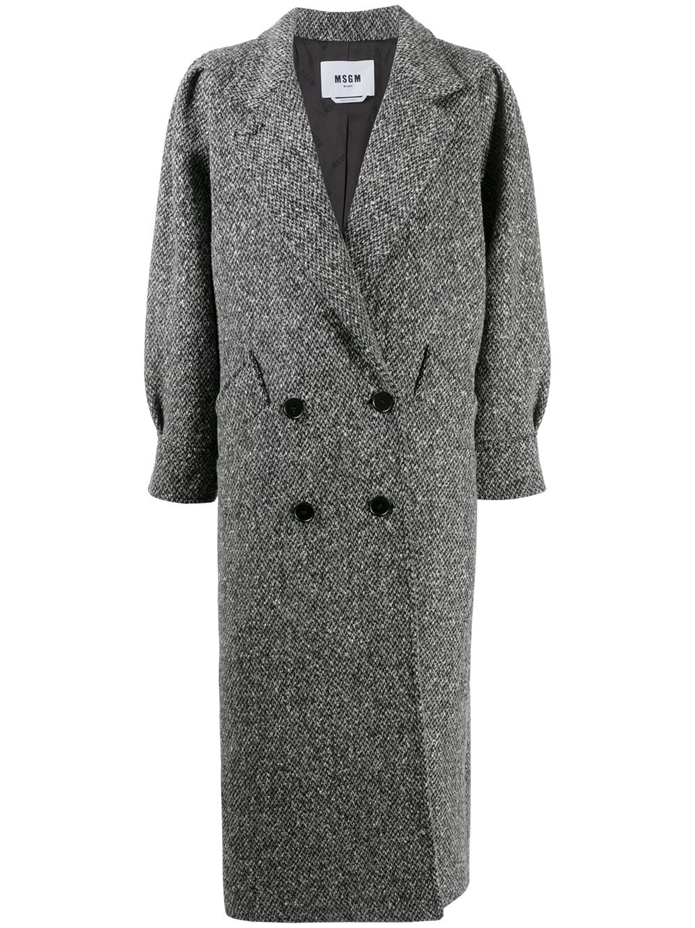 double-breasted virgin wool coat - 1