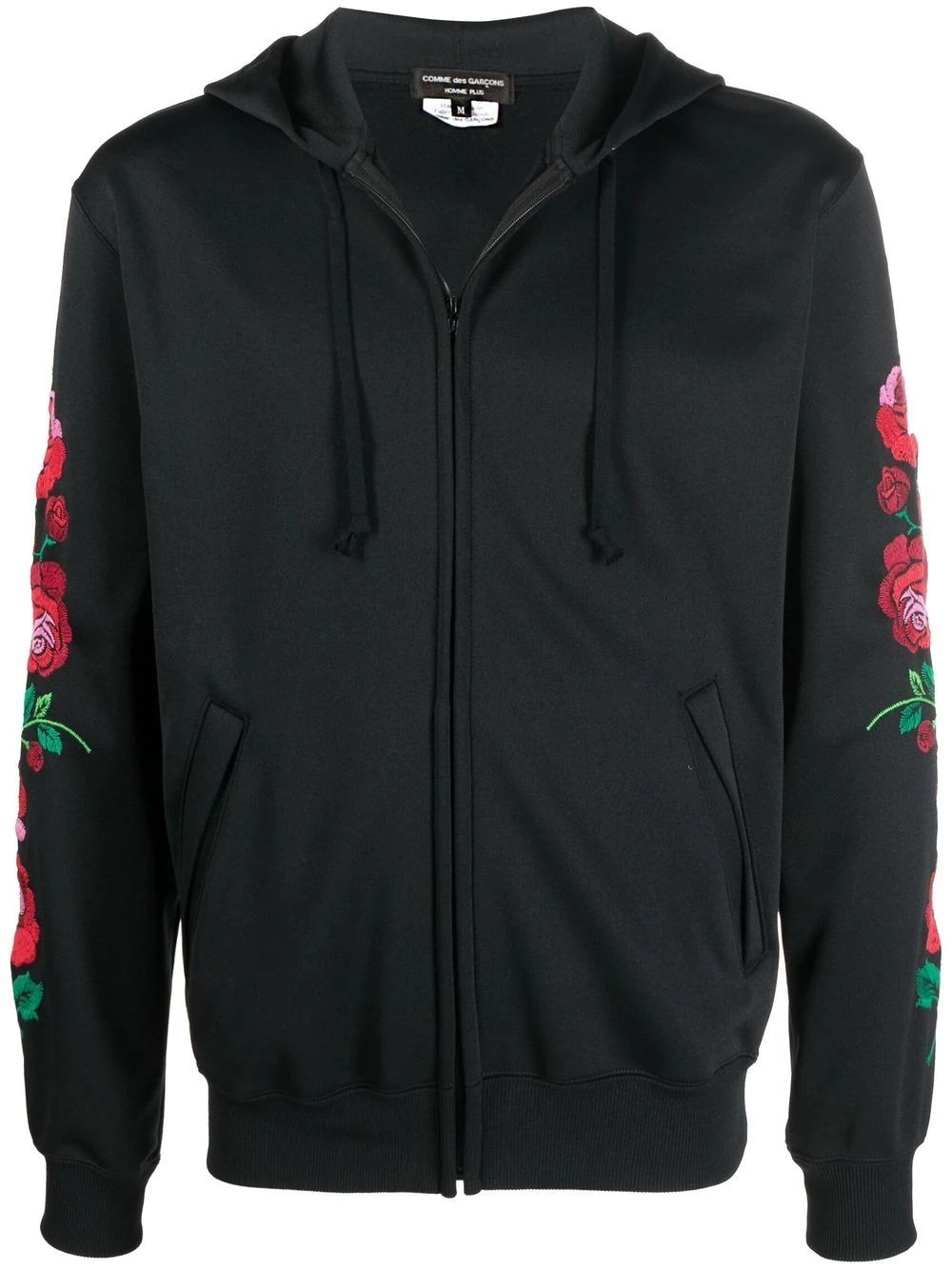 embroidered long-sleeved hoodie - 1