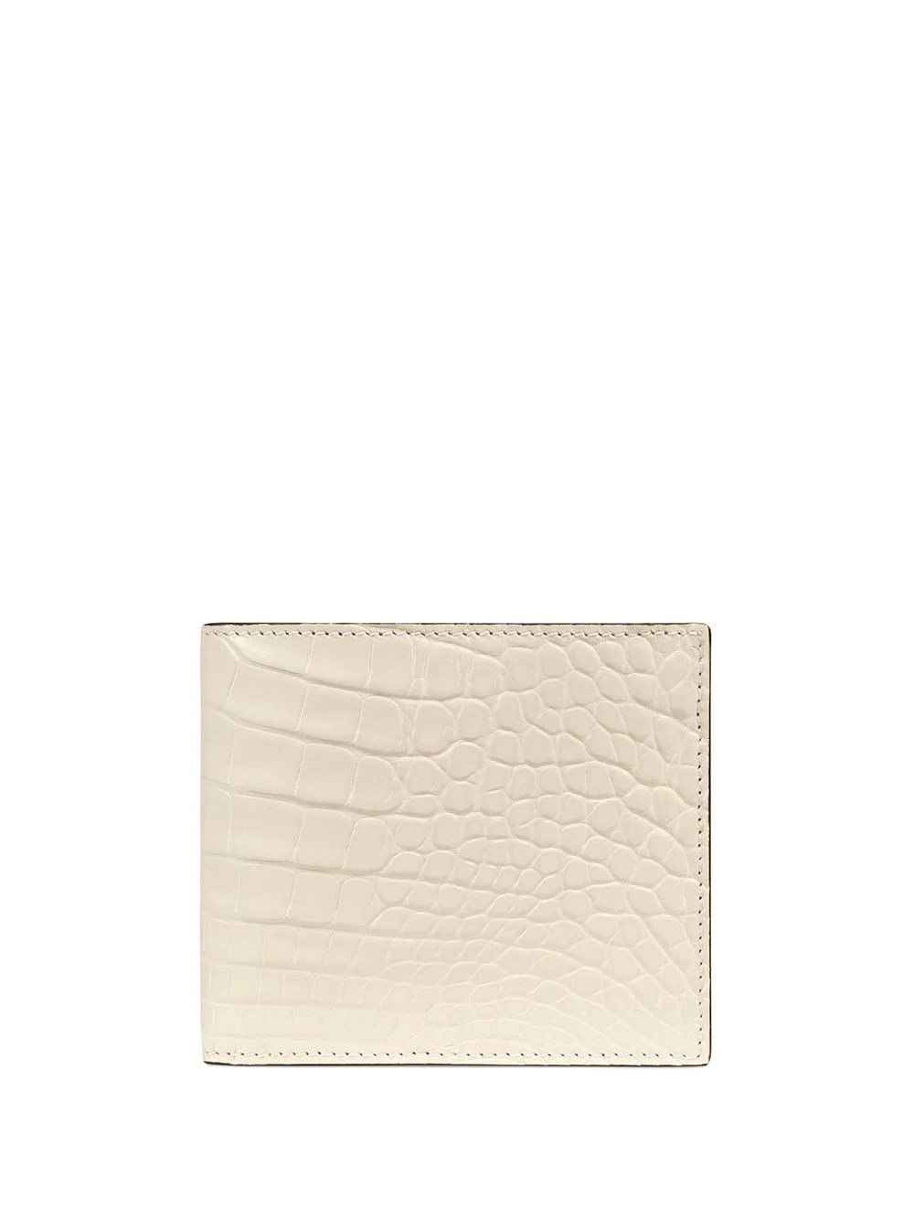 crocodile leather bi-fold wallet - 1