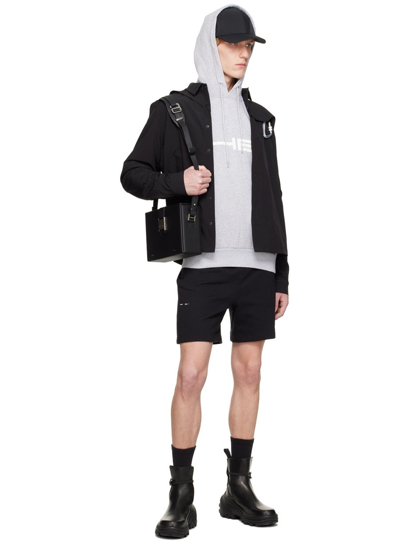 HELIOT EMIL™ Gray Cracked Print Hoodie outlook