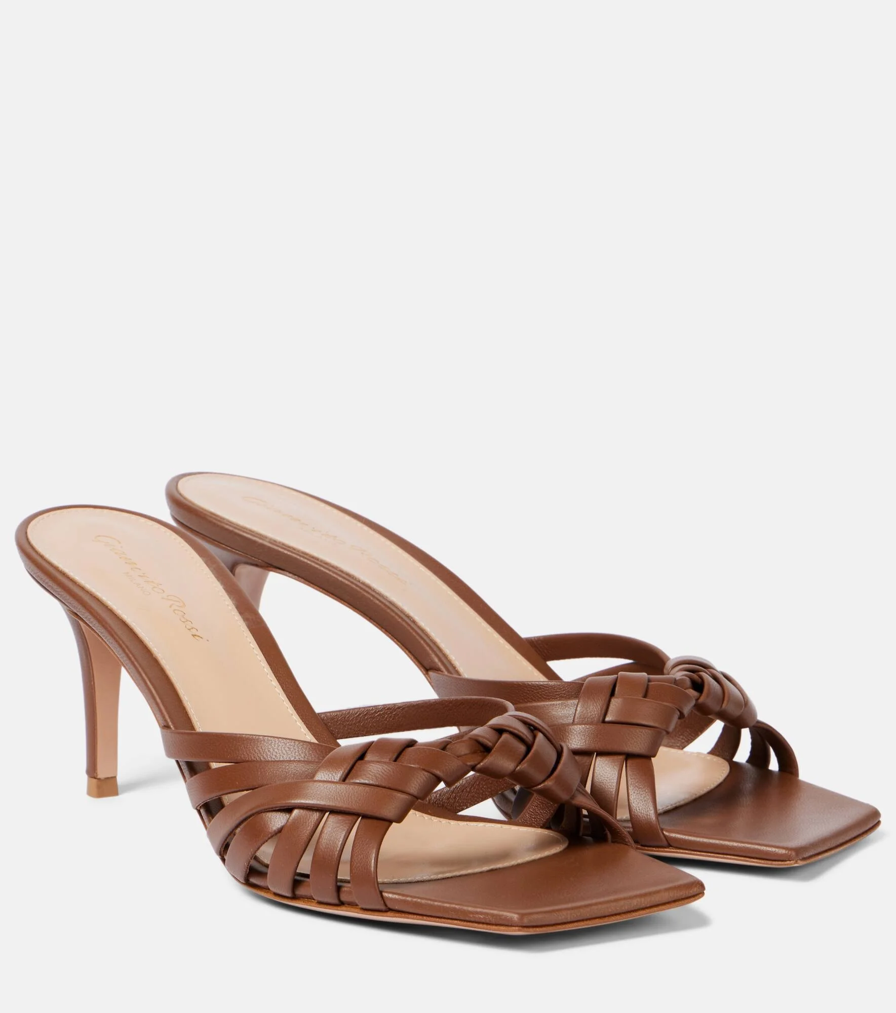 Vyna 70 metallic leather mules - 1