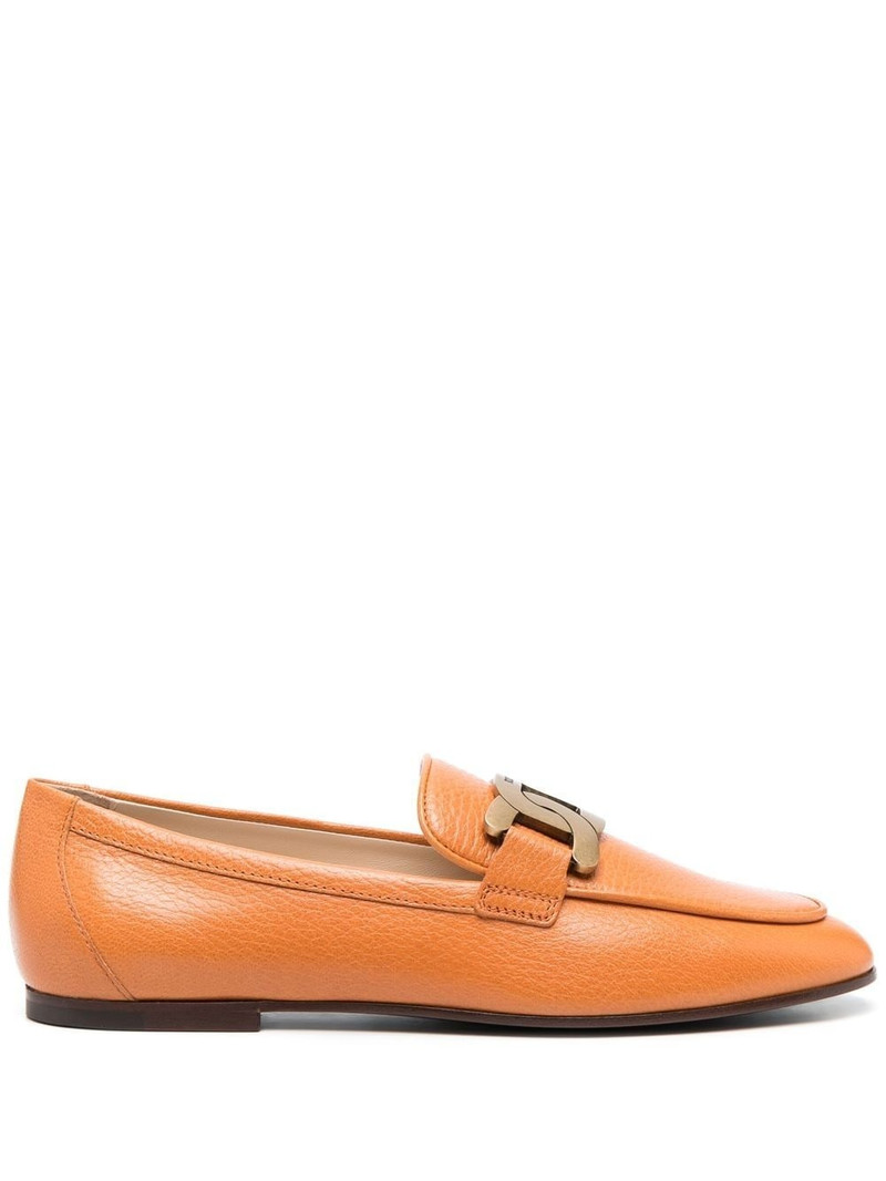 Kate gold-chain leather loafers 1
