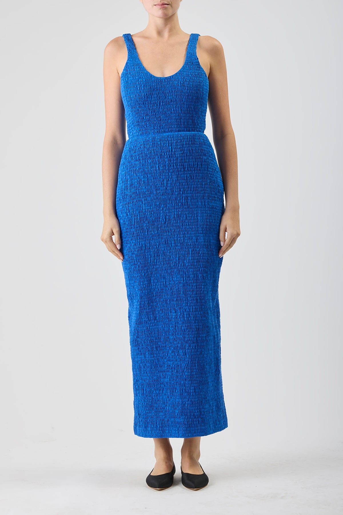 Girard Dress in Shirred Aloe Linen - 2