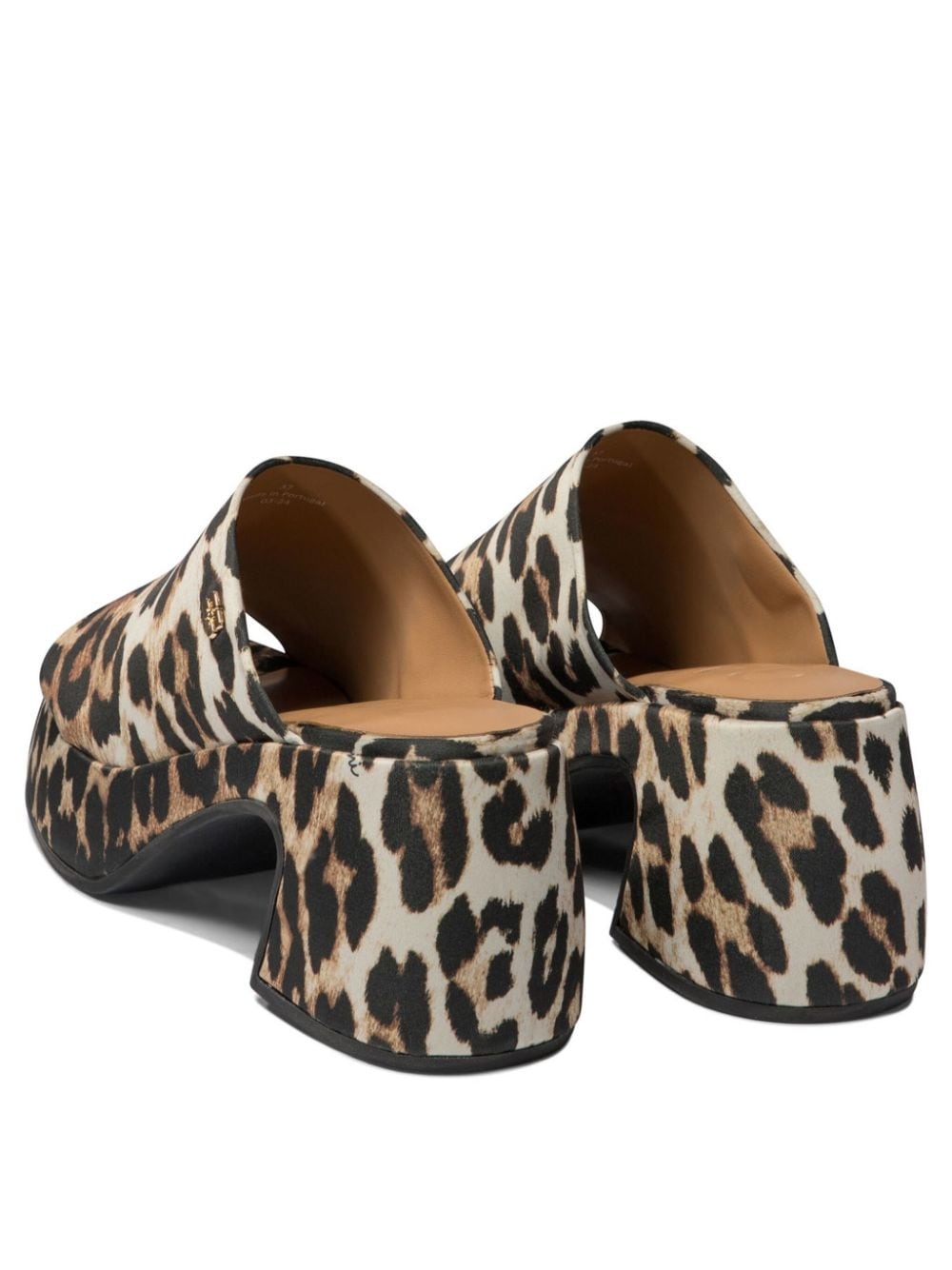 leopard-print satin mules - 4