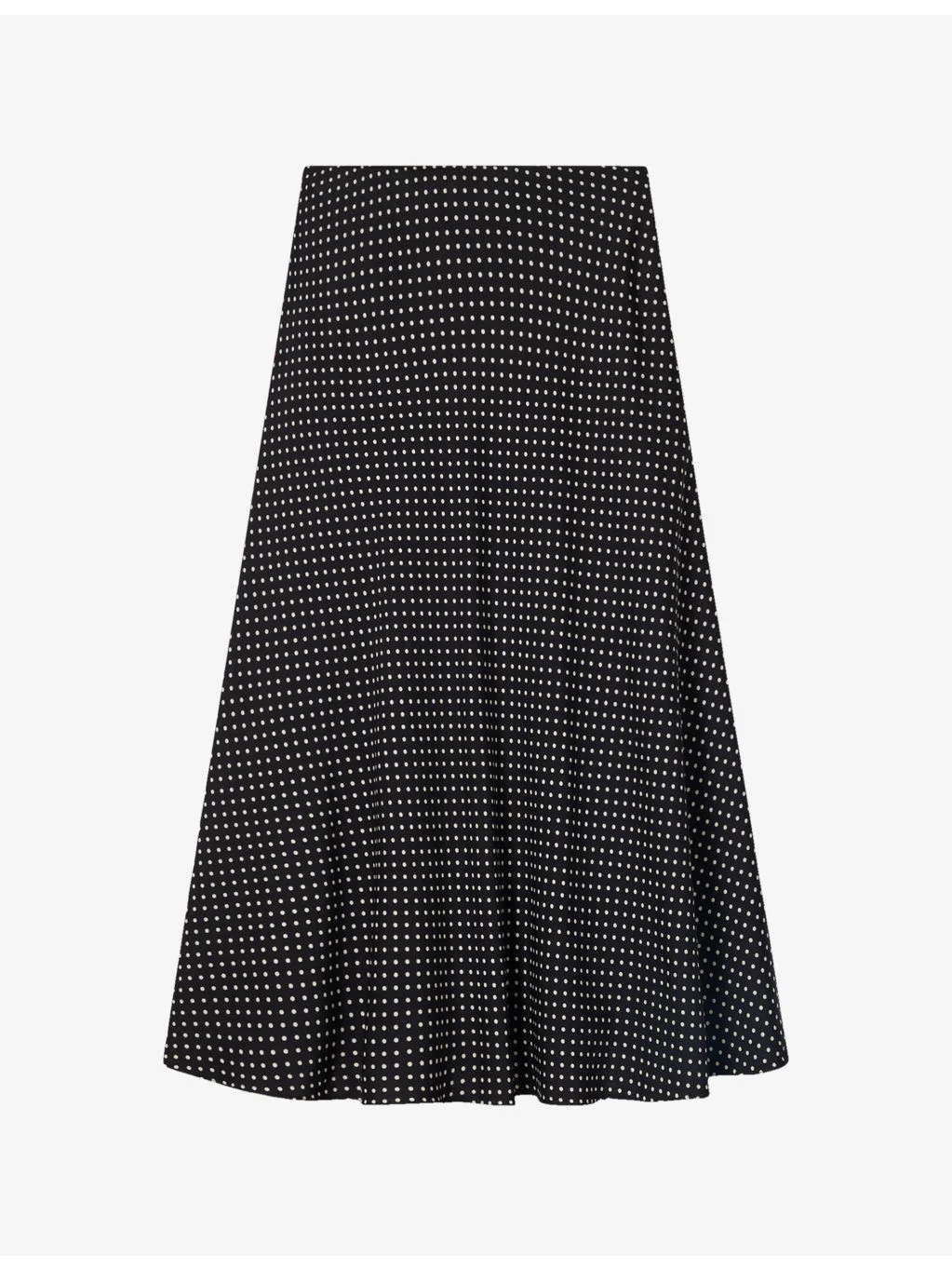 Polka-Dot Flared Woven Midi Skirt - 1