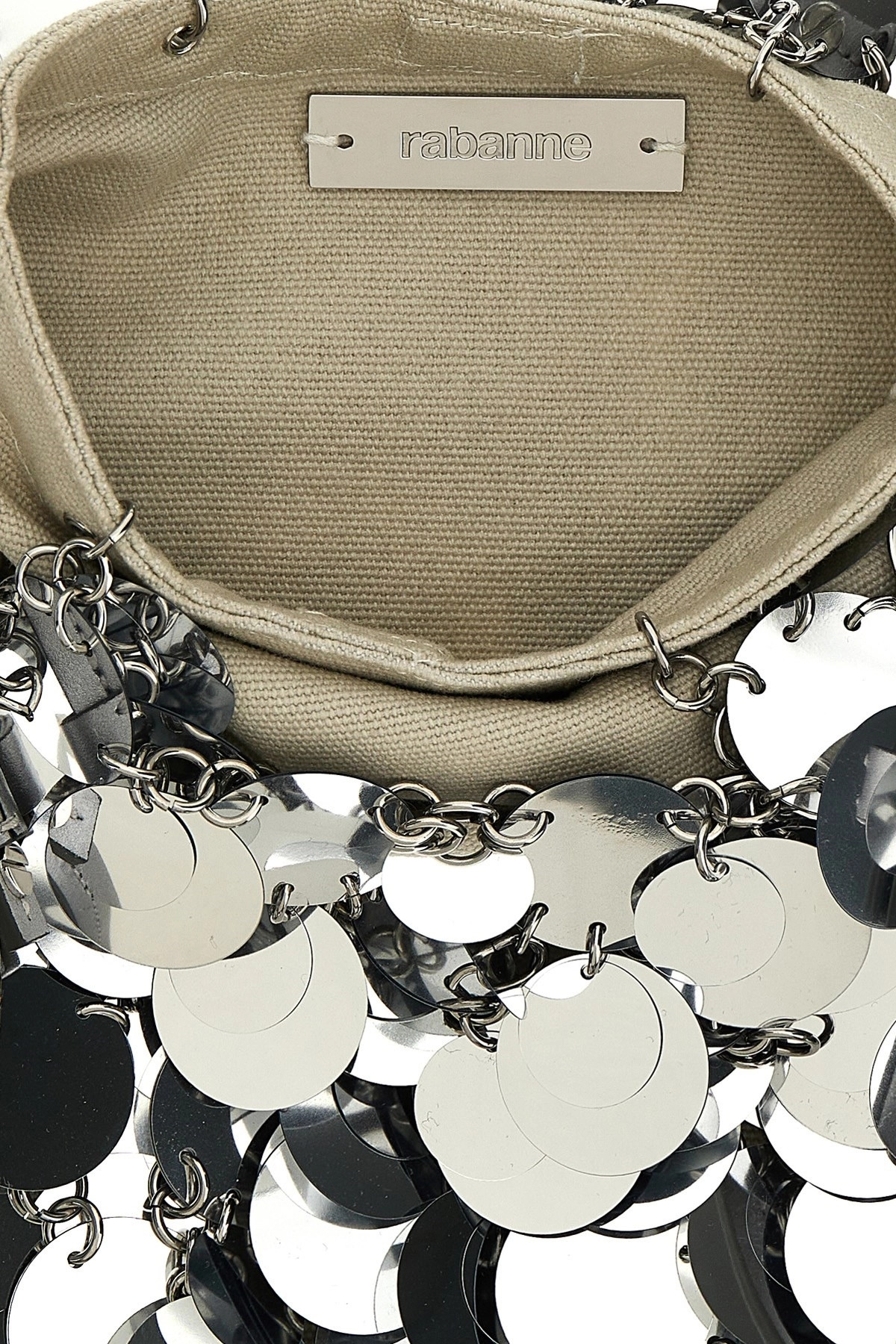'Silver Sparkle Discs Large' shoulder bag - 5