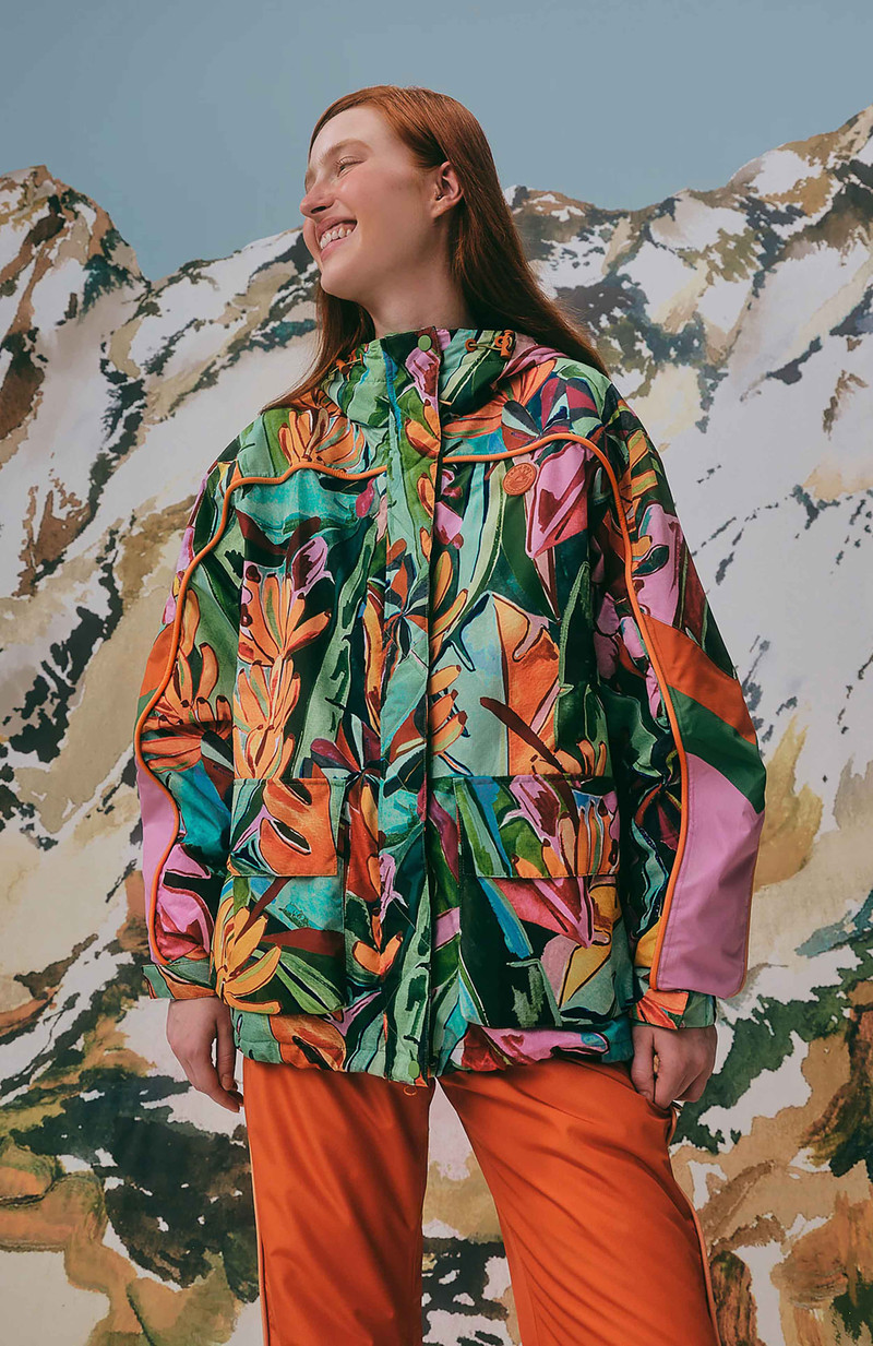 Multicolor Banana Leaves Ski Jacket - 1