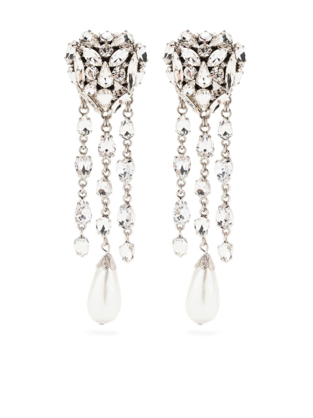 Alessandra Rich crystal-embellished drop earrings | REVERSIBLE
