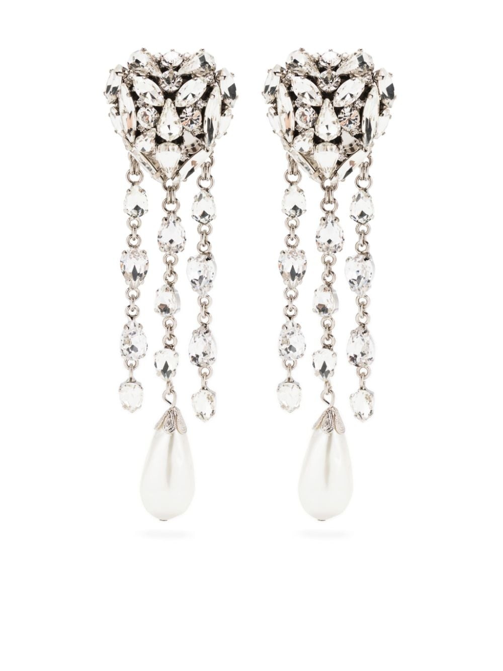 crystal-embellished drop earrings - 1