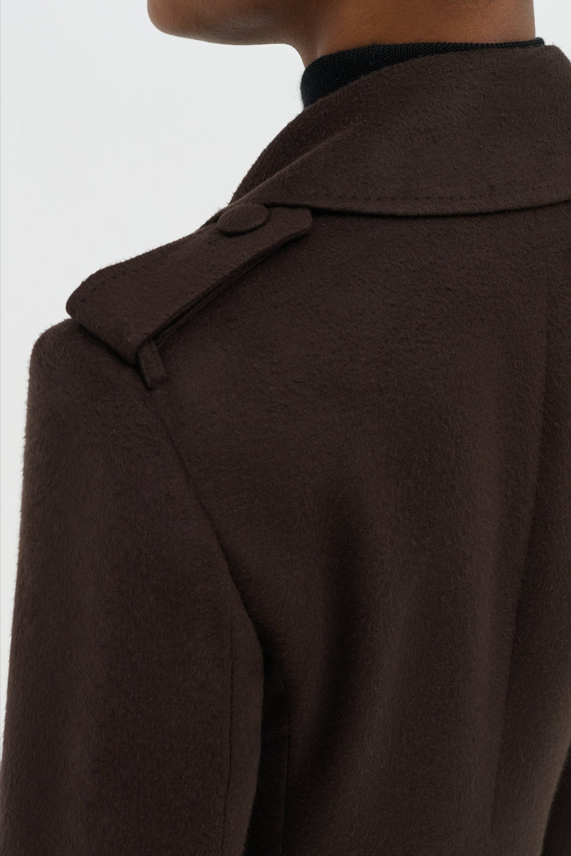 Houstt Trench Coat in Chocolate Winter Silk 6
