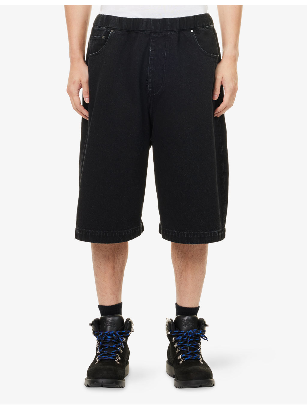 Faded-Wash Wide-Leg Denim Shorts - 3