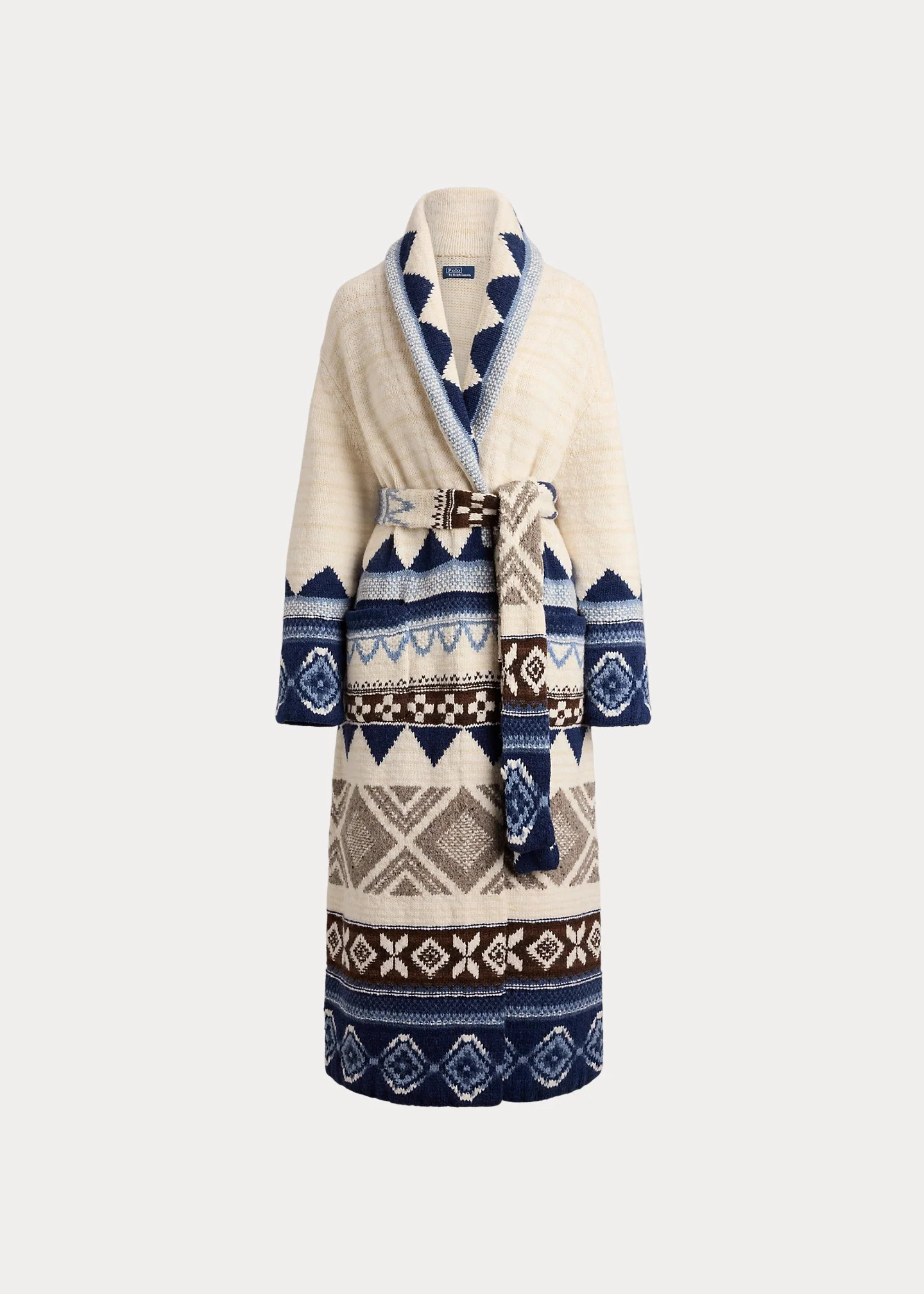 Geo-Motif Wool Cardigan Coat - 1