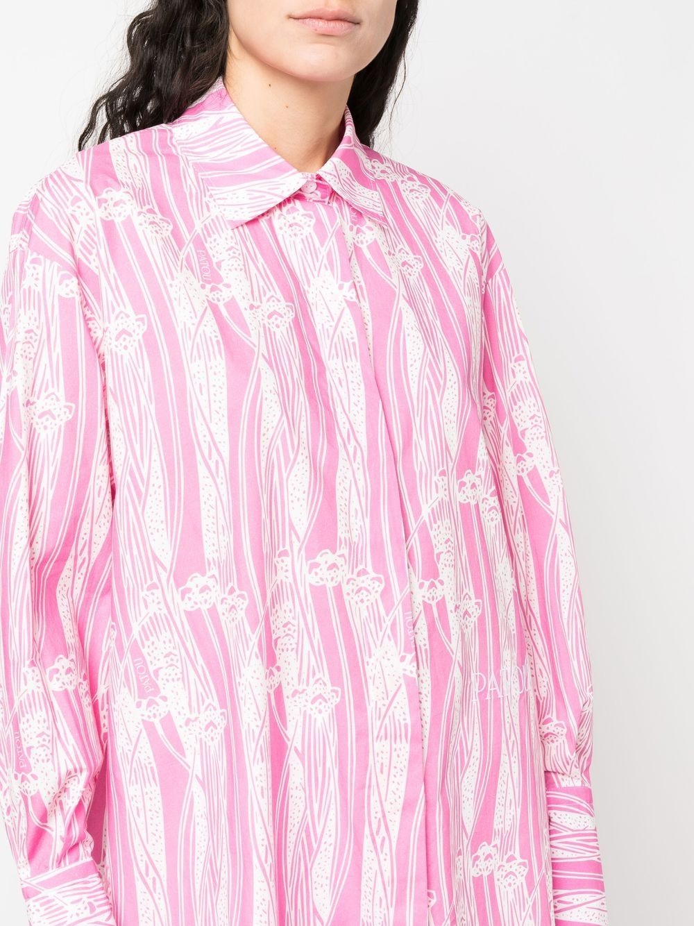 abstract-print mini shirtdress - 5
